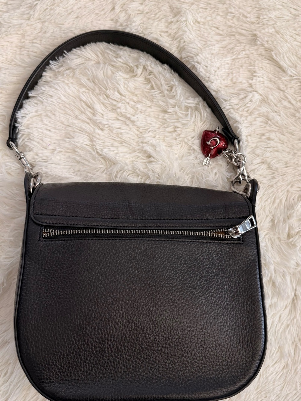 Coach Black Pebbled Leather Buckle Shoulder Bag - Picture 2 of 5